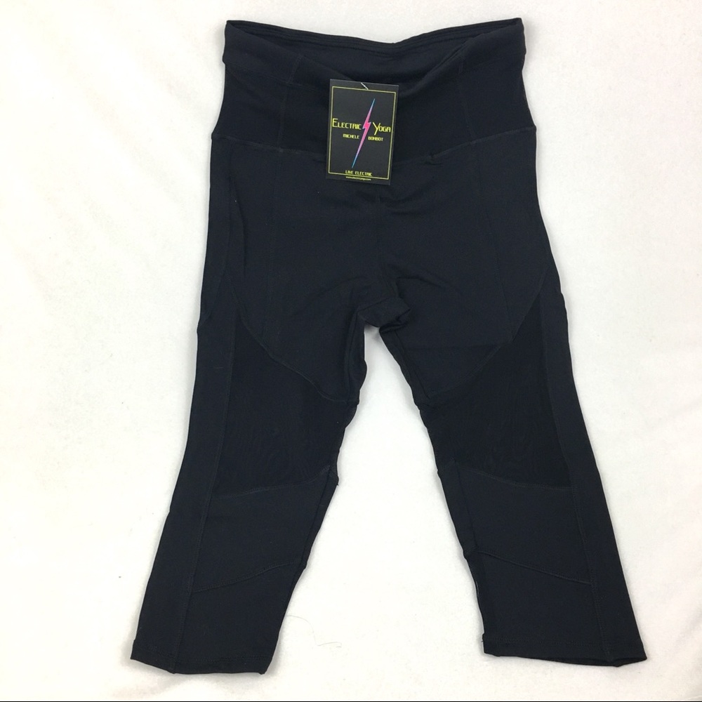 [Electric Yoga]✨NWT✨Black Leggings - Blocked Mesh Capri - Picture 5 of 8